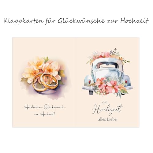 Klappbare Hochzeitskarte mit Auto